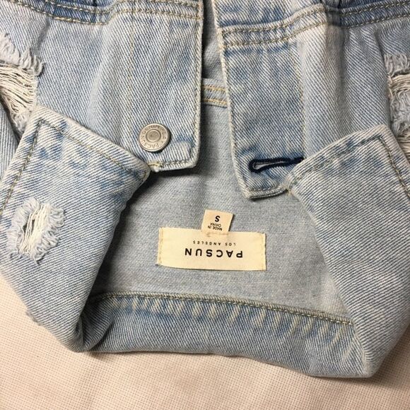 Pacsun distressed blue Jean jacket Small cotton distressed - Picture 2 of 9